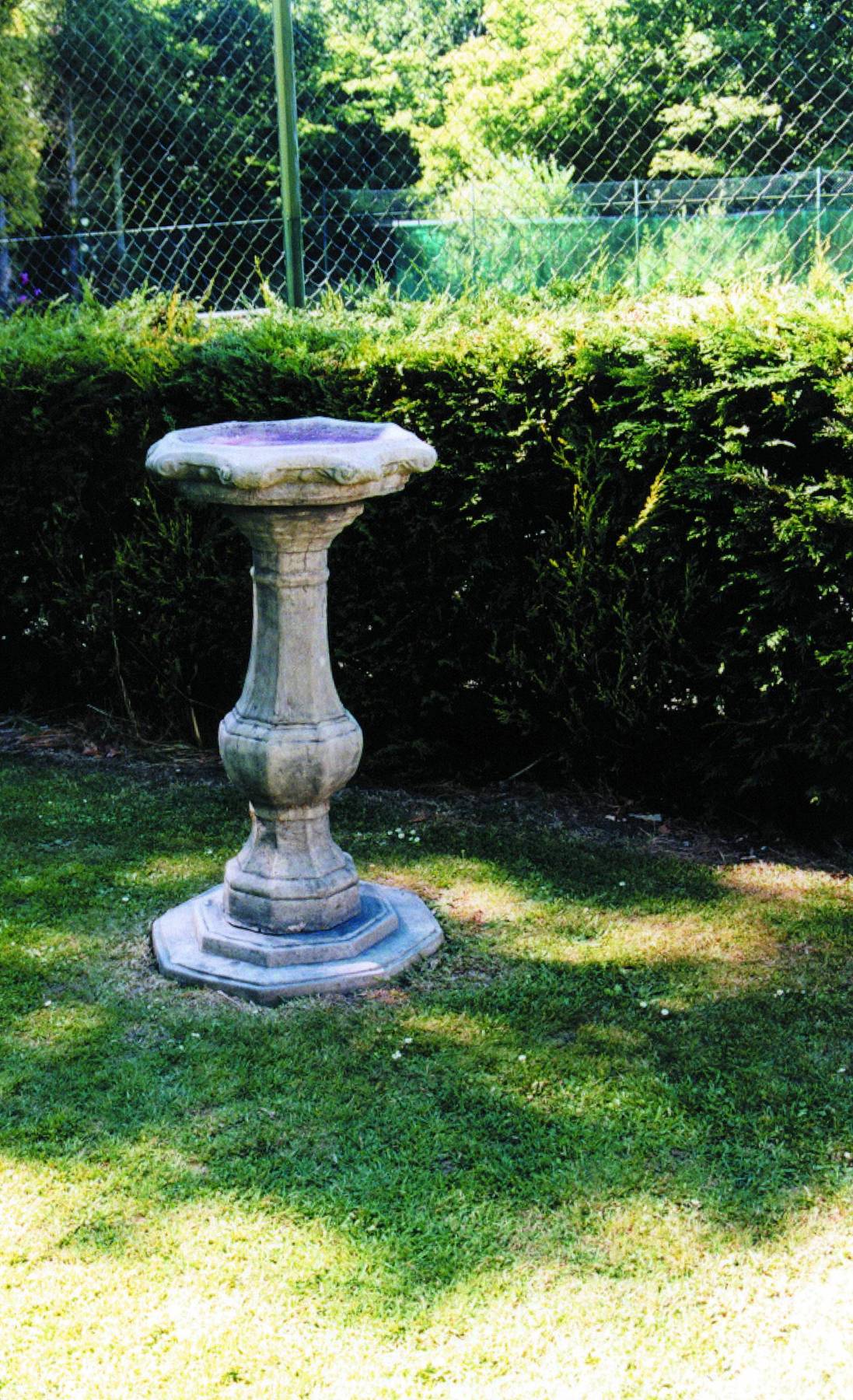 Ornate Pedestal Stone Birdbath